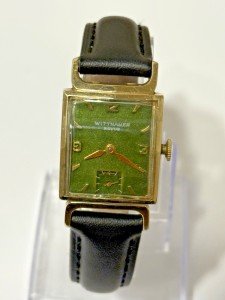 Rare Vintage Wittnauer Men's Tank Watch - Green Dial