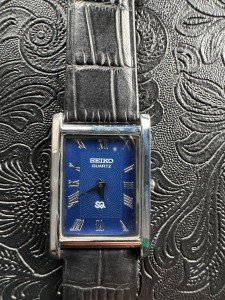 Blue Silver Vintage Seiko Slim Quartz Watch
