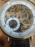 Vintage Invicta Gold Skeleton Mechanical Watch