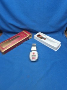 Vintage MG British Themed Stainless Steel LCD Watch