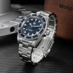 Men's Vintage Automatic Sub Dive Watch 38mm Blue