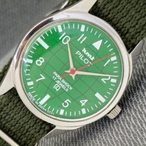 Vintage HMT Pilot Hand-Winding Green Dial Watch