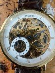 Vintage Invicta Gold Skeleton Mechanical Watch