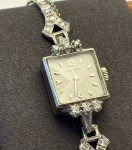 Vintage Movado 14k White Gold Diamond Watch