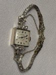 Vintage Movado 14k White Gold Diamond Watch