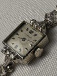 Vintage Movado 14k White Gold Diamond Watch
