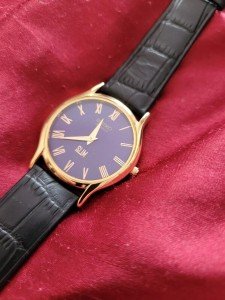 Rare Seiko Super Slim Gold Leather Vintage Watch