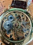 Vintage Invicta Gold Skeleton Mechanical Watch