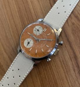 Cimier Sport Vintage Mens Orange Dial Chronograph