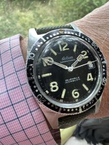 Vintage Swiss Jumbo Broad Arrow Dive Watch