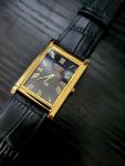 Seiko Vintage Slim Tank Quartz Leather Watch