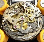 Vintage Swiss Chronograph Watch with Black Dial