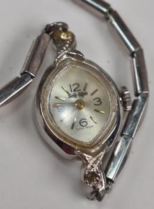 Elgin Swiss Silver Tone Vintage Cocktail Watch