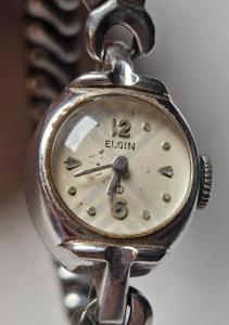 Elgin 10K RGP Ladies Silver Cocktail Watch
