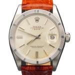 Rolex Date 1501 Vintage Men's Watch with Brown Leather Band