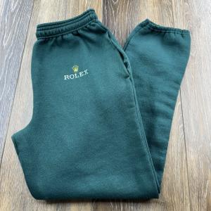 Vintage Rolex 90s Green Cotton Jogger Pants