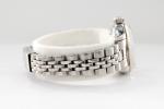 Rolex Date Ladies Stainless Steel Watch with Gold Bezel