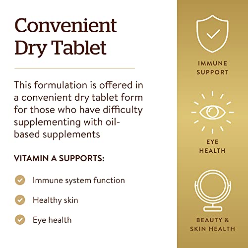 Dry Vitamin A 1500 mcg (5000 IU) Solgar 100 Tabs