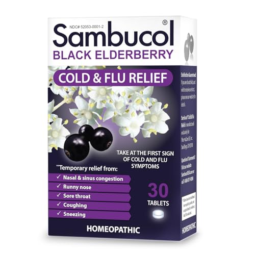 Black Elderberry Cold and Flu Relief Tablets, 30 Count