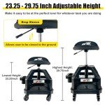 FreekyFit Adjustable Swivel Shop Stool with Tool Tray