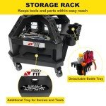FreekyFit Adjustable Swivel Shop Stool with Tool Tray