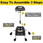 FreekyFit Adjustable Swivel Shop Stool with Tool Tray