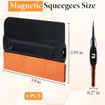 4-Pack Vinyl Felt Squeegee with Magnet Edge