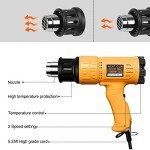 SEEKONE 1800W Adjustable Heat Gun with Nozzles