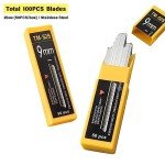 100PCS 9mm Utility Knife Replacement Snap-Off Blades