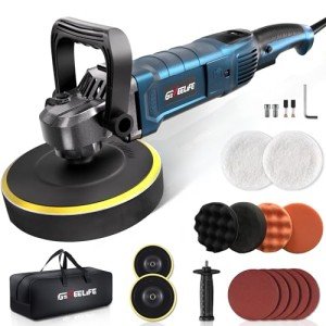 GEVEELIFE 1600W Rotary Buffer Polisher with Variable Speed