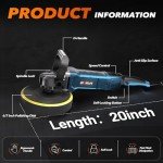 GEVEELIFE 1600W Rotary Buffer Polisher with Variable Speed