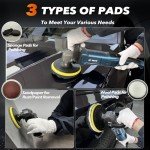 GEVEELIFE 1600W Rotary Buffer Polisher with Variable Speed
