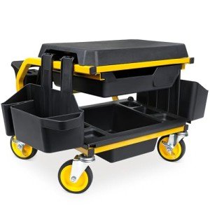 SMART JERRY - Rolling Mechanic Stool with Wheels
