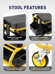 SMART JERRY - Rolling Mechanic Stool with Wheels