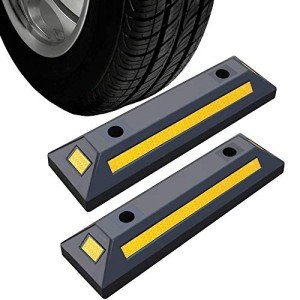 Heavy Duty Rubber Parking Guide Blocks - 2 Pack