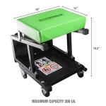 Adjustable Rolling Mechanic Stool with Vinyl Seat