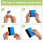 Vinyl Wrap Squeegee Set with Felt Replacement Pads