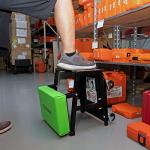 Adjustable Rolling Mechanic Stool with Vinyl Seat