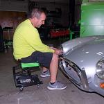 Adjustable Rolling Mechanic Stool with Vinyl Seat