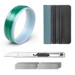 Lypumso 3 PCS Car Vinyl Wrap Tool Kits, Vehicle Interior Exterior Installation Film Kits Include 5M Vinyl Wrap Cutting Line, Felt Squeegees, Utility Knife and Blades