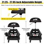 FreekyFit Adjustable Swivel Shop Stool with Tool Tray