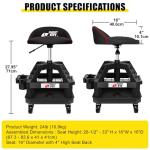 FreekyFit Adjustable Swivel Shop Stool with Tool Tray