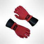 Red Vinyl Wrap Gloves - Medium Size Pair