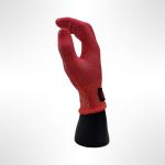 Red Vinyl Wrap Gloves - Medium Size Pair