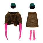 Christmas Vacation Clark Griswold Attic Costume Headwear Faux Fur Wrap Pink Gloves Full Outfit for Halloween Party One Size