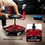 Vyper Steel Garage Stool with Backrest, 300 lb Capacity