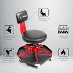 Vyper Steel Garage Stool with Backrest, 300 lb Capacity