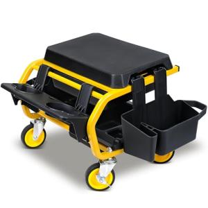 SMART JERRY - Rolling Mechanic Stool with Wheels