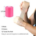 Clooflar 9 Pack Multi-Color Prewrap Athletic Tape
