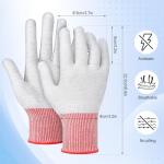 Copkim 8 Pairs Grey Anti-static Vinyl Wrap Gloves